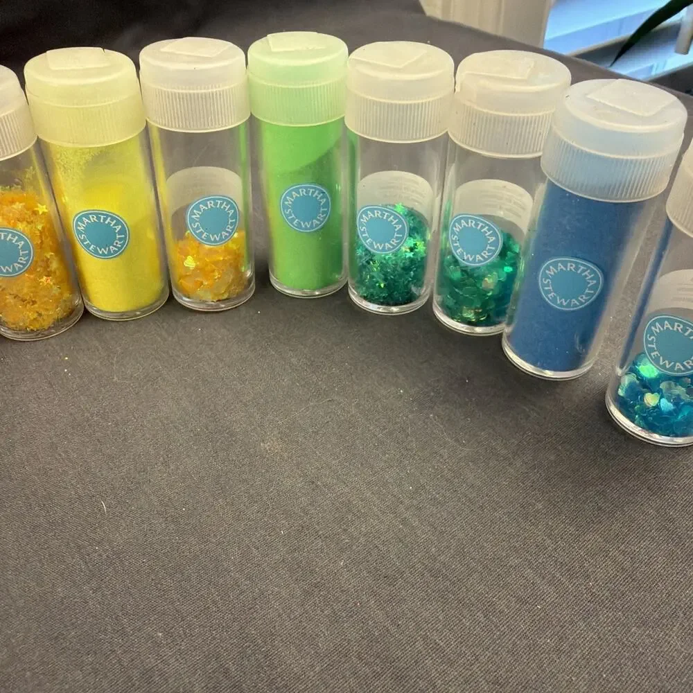 Assorted Craft Glitter 70 Lot, Multicolor, Glass Beads, Jars Bottles & Bags